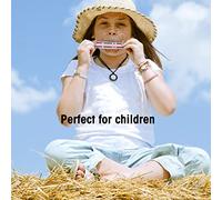 Jelquix 24 Holes C Harmonica for Kids Durable Metal Mouth Organ with Stainless Steel Cover and Copper Reed (Pink)
