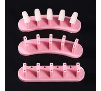 Jelquix 3 Colors Removable Practice Nail Art Training Holder Stand for Manicure Tools, Hard Plastic Nail Practice Base with 100pcs False Tips for Professional Use (Yellow)