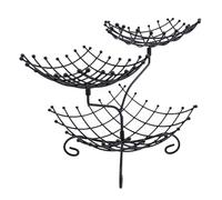 Jelquix 3 Tier Fruit Basket, Metal Multi Purpose Storage Organizer, Basket with Good Ventilation Mesh Design, for Kitchen Counter Living Room Fruits Vegetables Snacks Bread (Black)