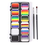 Jelquix 30 Colors Face Paint Kit for Kids, Professional Watercolor Palette Set, 3 Brushes 10pcs Brush Set with 6 Stencils, Safe Water Activated Face Body Painting Makeup, Ideal (1)
