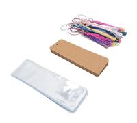Jelquix 30Pcs Blank Bookmarks Making Kit, Paper Book Marks Craft Kit, Pre Drilled Holes Tassels & Protective Sleeves for Decoration & Crafting (Brown)