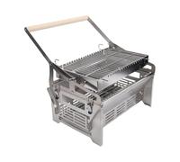 Jelquix 360 Degree Rotating Barbecue Grill, Stainless Steel Split Take Apart Fuel Adapt Compact Barbecue Grill for Camping Picnic Backyard Family Outdoor Cookout Gathering