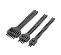 Jelquix 3Pcs High-Strength Steel Prong Chisel Set Smooth Handle Leather Craft Punch Tool 4mm for Sewing Leatherwork