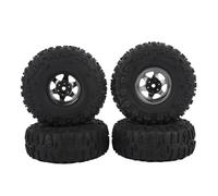 Jelquix 4PCS RC Crawler Tire Set, 1.9 Inch Rubber Tires, Metal Hex Hub Wheel Rims Tires with Durable Design, Ideal for Axial SCX10 D90 Hpi (Ti Color)