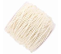 Jelquix 50M String Pearls for Crafts, 3mm Diameter ABS Artificial Pearls Trim with Adjustable Thread for Wedding Party Decor (Beige)