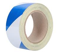 Jelquix 5cm Reflective Warning Tape Blue White Striped Durable Safety Marking for Highways and Construction - 30m Roll