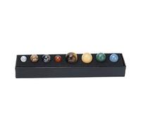 Jelquix 8 Planets Crystal Ornament, Solar System Model with Handmade Natural Gemstone Balls, Galactic Decoration for Healing Meditation Home Office Desk