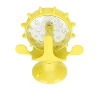 Jelquix ABS Cat Food Leakage Toy with Rotating Design for Interactive Play and Training for Cats 13.2x7.4x16.3cm (Yellow)