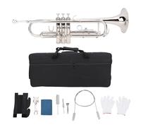 Jelquix Bb Trumpet Set, Silver Bright Sound Flexible Keys, Brass Phosphor Copper Trumpet Set with Large Bell Mouth & Safe Storage, Suitable for Beginner and Advanced Students