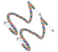 Jelquix Bird Spiral Rope Toy Vibrant Handmade Chew Swing Stand for Parrots, Cotton Rope Perches Set of 2 for Birdcage Play (80CM)
