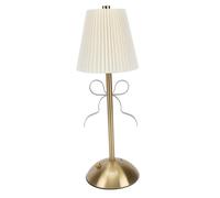 Jelquix Bow Table Lamp, Cute Rechargeable LED Desk Lamp with Fabric Shade, Small Bow Night Light for Girls Bedroom Living Room (Yellow)