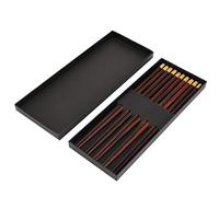 Jelquix Chinese Style Chopsticks, Handcrafted Wooden Tableware Set, Mahogany Handmade Chopsticks with Engraved Lucky Character for Family Use (Five Pairs of Rosewood Gift Boxes #14)