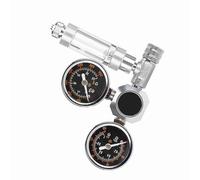 Jelquix CO2 Regulator Aquarium Dual Gauge Display Precision Stainless Steel Silver for Aquatic Plants Growth Tool (Ordinary large double meter G5/8 interface)