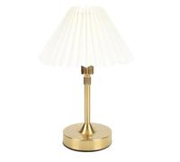 Jelquix Cordless LED Table Lamp with Fabric Shade, Rechargeable Vintage Bedside Lamp, 2700K Warm Light with Stepless Dimming, Ideal for Bedroom Living Room