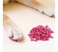 Jelquix Dog Nail Cap 100PCS Soft PVC Grooming Accessory for Preventing Scratches on Furniture and People for Small to Large Dogs, Crystal Pink, S-XL (XL)