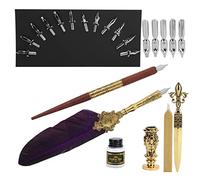 Jelquix Feather Pen Set Vintage Elegant Writing Calligraphy Kit For Art Lovers and Students (SP248014R Purple)