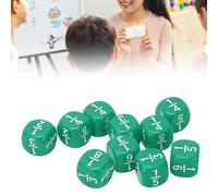 Jelquix Fraction Dice Class Set 20Pcs Multi-Faceted Durable Plastic for Kids Math Practice and Board Games (Green)