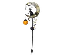 Jelquix Garden Stake Light, Cat Pumpkin Moon 85cm Weather Proof