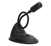 Jelquix Goose Neck Computer Microphone Mini Adjustable Live Broadcast Mike, ABS Housing Black, 3.5mm Desktop Capacitive Mic for Notebook/Desktop Computers
