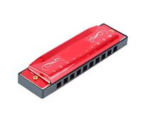 Jelquix Harmonica 10 Hole Lightweight Professional Mouth Organ with Case for Kids Beginners Music Development (Red)