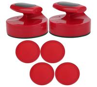 Jelquix Hockey Game 94mm Sliding Pushers Set with 4 Pucks for Standard Tables - Red ABS Material for an Intense Experience