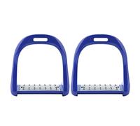 Jelquix Horse Riding Stirrup Durable Aluminum Saddle for Equestrian Riders, 5 Colors to Choose From, Stainless Steel Pad, Non-Slip, 1220g/pair, Ideal for Horseback Riding Enthusiasts (Blue)