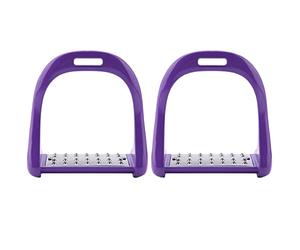 Jelquix Horse Riding Stirrup Durable Aluminum Saddle for Equestrian Riders, 5 Colors to Choose From, Stainless Steel Pad, Non-Slip, 1220g/pair, Ideal for Horseback Riding Enthusiasts (Purple)