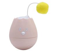 Jelquix Interactive Cat Toy Ball, Smart Start Mode Ball, Automatic Rotation for Indoor Cats, with Fluffy Stick, Ideal for Enrichment (Rosy)