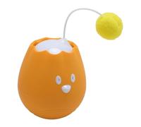 Jelquix Interactive Cat Toy Ball, Smart Start Mode Ball, Automatic Rotation for Indoor Cats, with Fluffy Stick, Ideal for Enrichment (Orange)