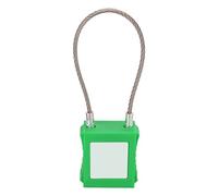 Jelquix Lockout Tagout Lock Durable Safety Cable Lock for Equipment Maintenance 85mm Shackle Steel 1 2 Keys (Green)