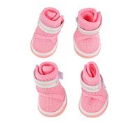 Jelquix Mesh Dog Shoes Cute Breathable Lightweight Protector Boots for Summer Small Medium Dogs Pink 4 Pack