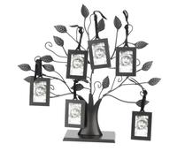 Jelquix Metal Family Tree Picture Display, Free Standing Tabletop Decor with 6 or 12 Picture Frames, 2.52 * 1.81in Photo Frame Size for Home Gift Parents Friends (Small Size With 6 photo frames of