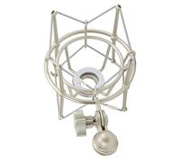 Jelquix Microphone Shock Mount Clip Anti Vibration Holder Adjustable for Recording Studio Durable Metal 21mm (Champagne Silver)