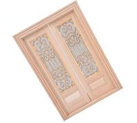 Jelquix Mini Unpainted Wood Double Door for 1:12 Scale Dollhouse DIY Decoration, Realistic and Eco-friendly Dollhouse Accessory for Doll Enthusiasts (double door)