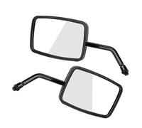 Jelquix Motorcycle Square Rearview Mirror Durable Clear Vision Fully Adjustable for Street Bike Riders Universal Fitment Metal Handle+ ABS Shell Black (Black)