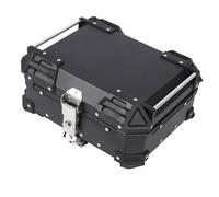 Jelquix Motorcycle Top Box Shockproof 25L Aluminum Alloy Universal Rear Case for Helmet Luggage (Black)