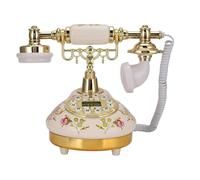 Jelquix MS-9100 Retro Telephone Elegant Ceramic Design with Caller ID Function for Home Decor 6.3" Round Base