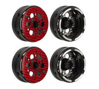 Jelquix Nylon Alloy RC Wheel Rim, Lightweight 1/10 Scale Rims, RC Car Wheel Set with Durable Construction, Ideal for SCX10 RR10, 2.32inch (Red)