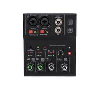 Jelquix Professional DJ Audio Mixer, 2 Channel BT Controller Sound Mixer with Multiple Inputs Phantom Power MP3 AUX Output and Independent Control Knobs Metal Shell for Recording and Stage (Black)