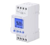 Jelquix Programmable Timer Switch, DIN Rail Timer, LCD Control Device with 8 On Off Settings per Day & Built in Backup Battery, Ideal for Lighting Appliances & Household Devices