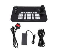 Jelquix PTZ Camera Controller with 5 Inch LCD Screen & 4D Joystick & 3D Knob, CNC Aluminum Panel Multi Protocol Support 4KP30 Real Time Preview for Government Banking Education (GB Plug)