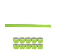 Jelquix Reflective Arm Band, 10 Pack, High Elastic Silicon Steel Slap Bracelet, Safety Strap with Reflective Coating, Ideal for Night Riding, Sports Clothing (Green)