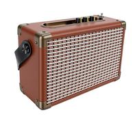 Jelquix Retro Wireless Audio Speaker, Bluetooth 5.3 Link 20W Stereo Output 4 Hour Play Cycle Linen Wrap with PU Carry Handle for Party Backyard Camp Social Outdoor Gatherings (Brown)