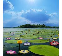Jelquix Solar Powered Floating Light, 7 Color Changing LED Pond Lights, Design Rotating Feature Light with Design, Ideal for Garden Pool (Yellow)