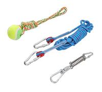 Jelquix Spring Pole Dog Rope Toys, Interactive Hanging Bungee Chew Toy for Medium Large Dogs, with 16.4ft Cotton Rope, Ideal for Play