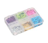 Jelquix Square Nail Sequins Colorful 6 Grids Glitter DIY Nail Art for Female Girls, Material, 3 Boxes X Square Sequin