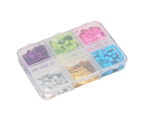 Jelquix Square Nail Sequins Colorful 6 Grids Glitter DIY Nail Art for Female Girls, Material, 3 Boxes X Square Sequin