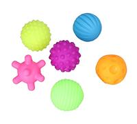 Jelquix Textured Sensory Ball Set Soft Elastic Grasp Training Toy for Baby Squeezing,6pcs for Home (Multicolor)