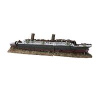 Jelquix Titanic Lost Shipwrecked Boat Aquarium Decoration Ornament for Fish Tank Natural Environment Simulation