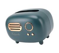 Jelquix Vintage Retro Radio Shape Tissue Box Cover Durable Decoration for Bathroom Living Room Bedroom Kitchen Desk Table for Families Plastic 9.1oz (Green)